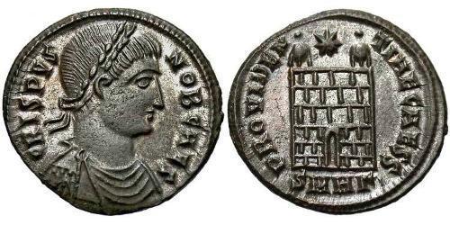1 Follis /  AE3 Imperio romano (27BC-395) Bronce Crispo (305 - 326)