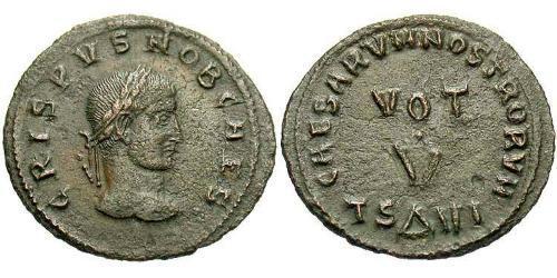 1 Follis /  AE3 Imperio romano (27BC-395) Bronce Crispo (305 - 326)