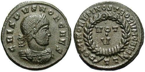 1 Follis /  AE3 Imperio romano (27BC-395) Bronce Crispo (305 - 326)