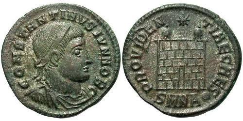 1 Follis /  AE3 Imperio romano (27BC-395) Bronce Constancio II (317 - 361)
