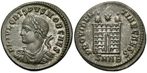 1 Follis /  AE3 Imperio romano (27BC-395) Bronce Crispo (305 - 326)
