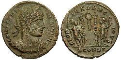 1 Follis /  AE3 Empire romain (27BC-395) Bronze Constance II (317 - 361)