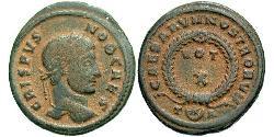 1 Follis /  AE3 Empire romain (27BC-395) Bronze Crispus (305 - 326)