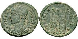 1 Follis /  AE3 Empire romain (27BC-395) Bronze Crispus (305 - 326)