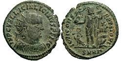 1 Follis /  AE3 Empire romain (27BC-395) Bronze Licinius I (265-324)