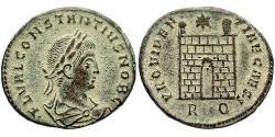 1 Follis /  AE3 Empire romain (27BC-395) Bronze Constance II (317 - 361)