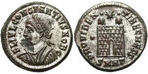 1 Follis /  AE3 Empire romain (27BC-395) Bronze Constance II (317 - 361)