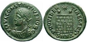 1 Follis /  AE3 Empire romain (27BC-395) Bronze Constance II (317 - 361)