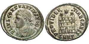 1 Follis /  AE3 Empire romain (27BC-395) Bronze Constance II (317 - 361)