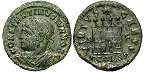 1 Follis /  AE3 Empire romain (27BC-395) Bronze Constance II (317 - 361)