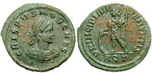 1 Follis /  AE3 Empire romain (27BC-395) Bronze Crispus (305 - 326)