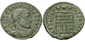 1 Follis /  AE3 Empire romain (27BC-395) Bronze Crispus (305 - 326)