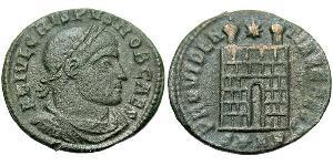 1 Follis /  AE3 Empire romain (27BC-395) Bronze Crispus (305 - 326)