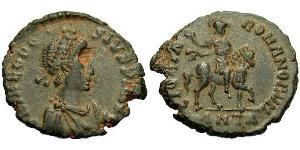 1 Follis /  AE3 Empire romain (27BC-395) Bronze Théodose I (347-395)