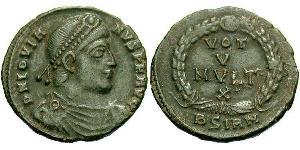 1 Follis /  AE3 Empire romain (27BC-395) Bronze Jovien (331- 364)
