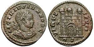 1 Follis /  AE3 Empire romain (27BC-395) Bronze Licinius II (315-326)