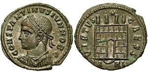 1 Follis /  AE3 Empire romain (27BC-395) Bronze Constance II (317 - 361)