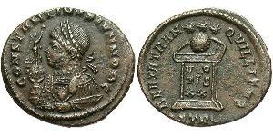 1 Follis /  AE3 Empire romain (27BC-395) Bronze Constance II (317 - 361)