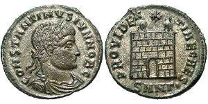 1 Follis /  AE3 Empire romain (27BC-395) Bronze Constance II (317 - 361)