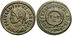 1 Follis /  AE3 Empire romain (27BC-395) Bronze Crispus (305 - 326)