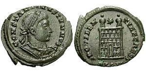 1 Follis /  AE3 Empire romain (27BC-395) Bronze Constance II (317 - 361)