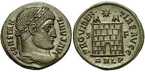 1 Follis /  AE3 Empire romain (27BC-395) Bronze Constantin I (272 - 337)
