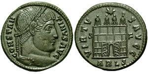1 Follis /  AE3 Empire romain (27BC-395) Bronze Constantin I (272 - 337)