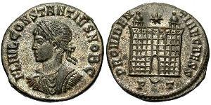 1 Follis /  AE3 Empire romain (27BC-395) Bronze Constance II (317 - 361)