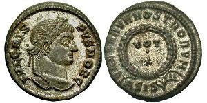 1 Follis /  AE3 Empire romain (27BC-395) Bronze Crispus (305 - 326)