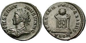 1 Follis /  AE3 Empire romain (27BC-395) Bronze Constance II (317 - 361)