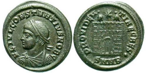 1 Follis /  AE3 Empire romain (27BC-395) Bronze Constance II (317 - 361)