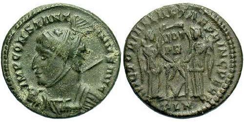 1 Follis /  AE3 Empire romain (27BC-395) Bronze Constantin I (272 - 337)