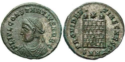 1 Follis /  AE3 Empire romain (27BC-395) Bronze Constance II (317 - 361)