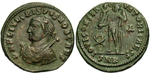 1 Follis /  AE3 Empire romain (27BC-395) Bronze Crispus (305 - 326)