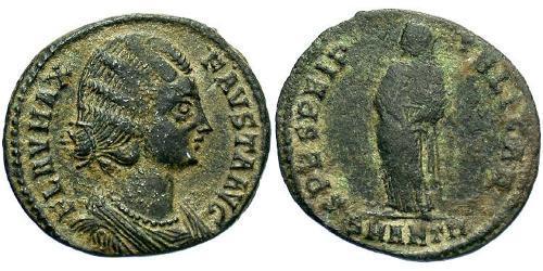 1 Follis /  AE3 Empire romain (27BC-395) Bronze Fausta (289-326)