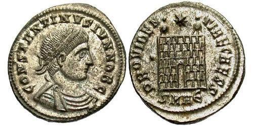 1 Follis /  AE3 Empire romain (27BC-395) Bronze Constance II (317 - 361)