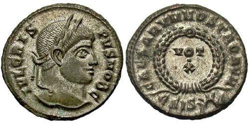 1 Follis /  AE3 Empire romain (27BC-395) Bronze Crispus (305 - 326)
