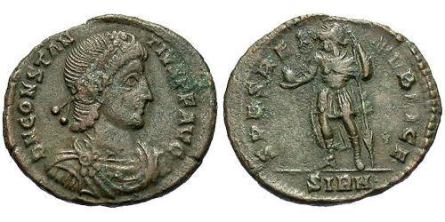 1 Follis /  AE3 Empire romain (27BC-395) Bronze Constance II (317 - 361)