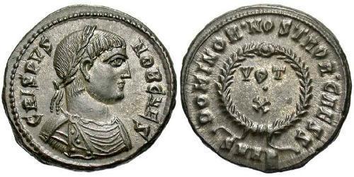1 Follis /  AE3 Empire romain (27BC-395) Bronze Crispus (305 - 326)
