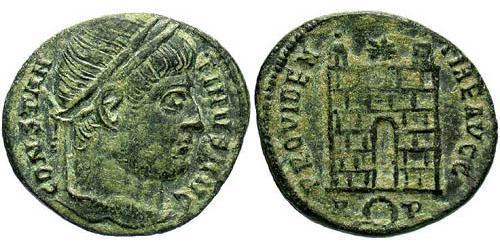 1 Follis /  AE3 Empire romain (27BC-395) Bronze Constantin I (272 - 337)