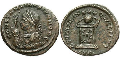 1 Follis /  AE3 Empire romain (27BC-395) Bronze Constance II (317 - 361)