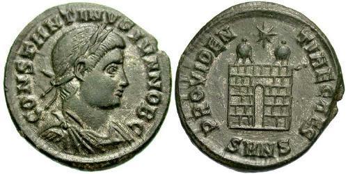 1 Follis /  AE3 Empire romain (27BC-395) Bronze Constance II (317 - 361)
