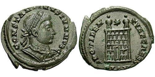 1 Follis /  AE3 Empire romain (27BC-395) Bronze Constance II (317 - 361)