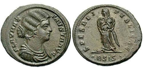 1 Follis /  AE3 Empire romain (27BC-395) Bronze Fausta (289-326)