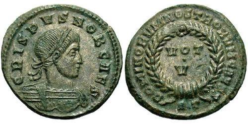 1 Follis /  AE3 Empire romain (27BC-395) Bronze Crispus (305 - 326)