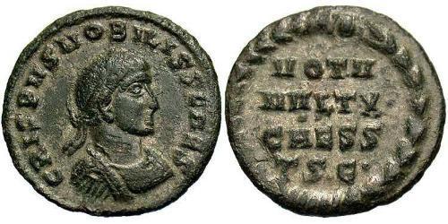 1 Follis /  AE3 Empire romain (27BC-395) Bronze Crispus (305 - 326)