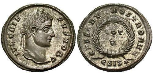 1 Follis /  AE3 Empire romain (27BC-395) Bronze Crispus (305 - 326)