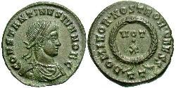 1 Follis /  AE3 Roman Empire (27BC-395) Bronze Constantius II (317 - 361)