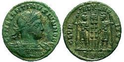 1 Follis /  AE3 Roman Empire (27BC-395) Bronze Constantius II (317 - 361)
