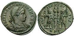 1 Follis /  AE3 Roman Empire (27BC-395) Bronze Constantius II (317 - 361)